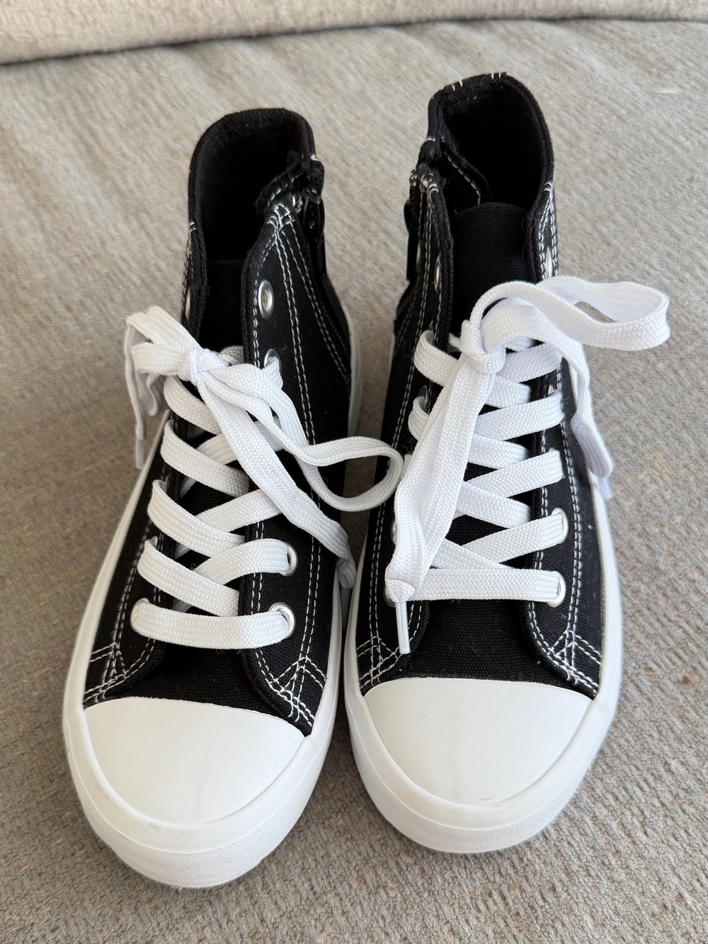 Black Canvas High-Top Sneakers